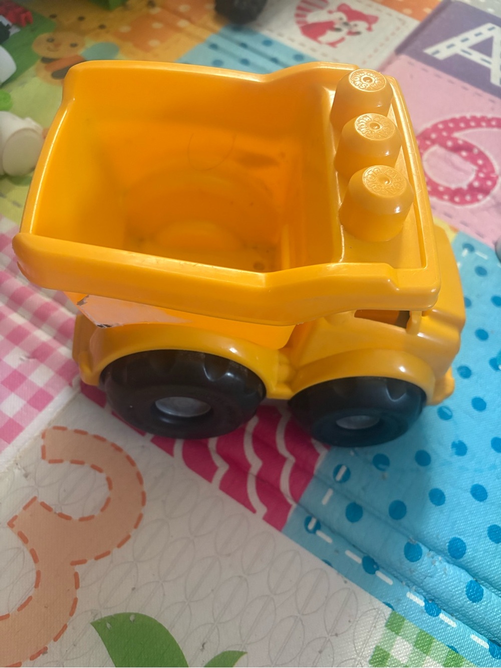 Yellow Kids Dump Truck Toy - Durable Plastic Play Truck